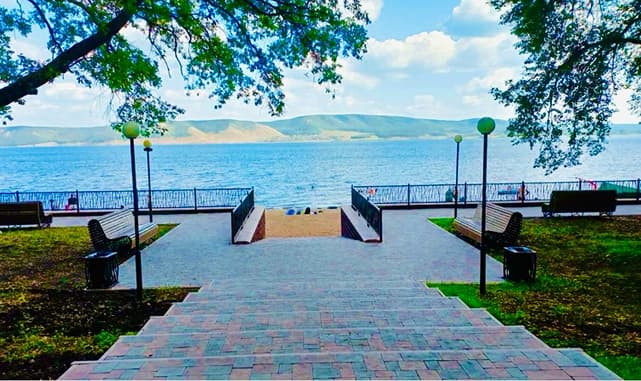 Живописный вид на Нугушское водохранилище.